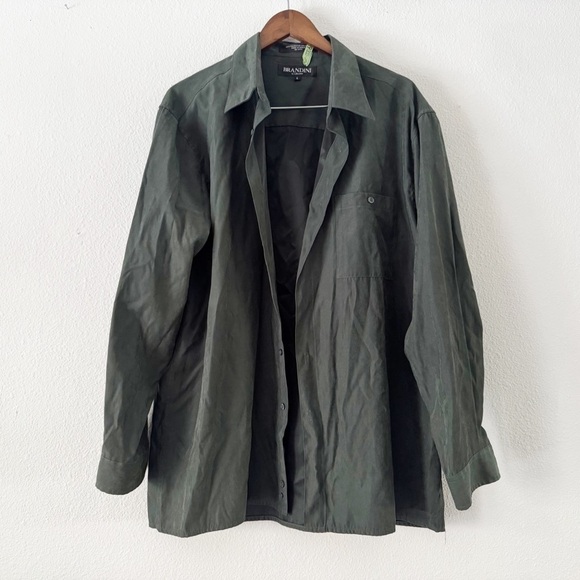Oversized Button Up Shirt XL Vintage Suede Feel Streetwear Layering Brandini - Picture 3 of 14